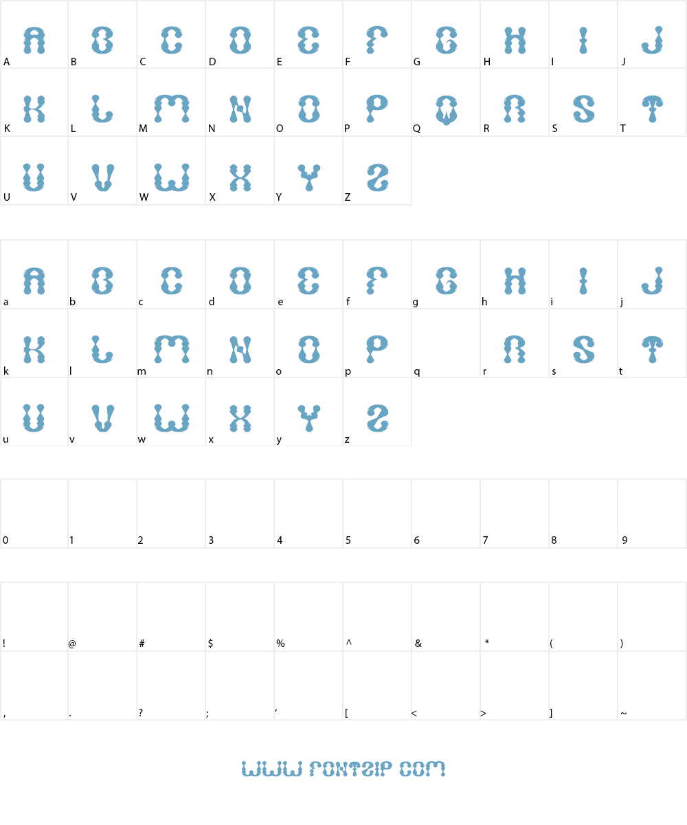 water drop Font Character